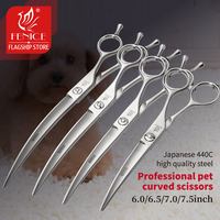 Fenice zakrzywione profesjonalne Pet Dog Grooming ścinanie dla psów koty japonia 440C 6.0/6.5/7.0/7.5 cal szczeniaczek nożyczki 1